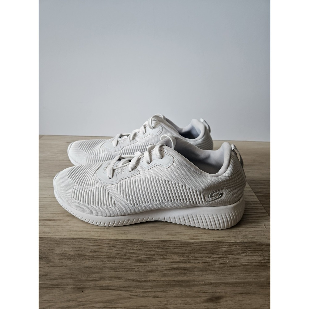 Skechers BOBS Squad‎ Tough Talk Women's Sneakers White Mesh Size 9.5